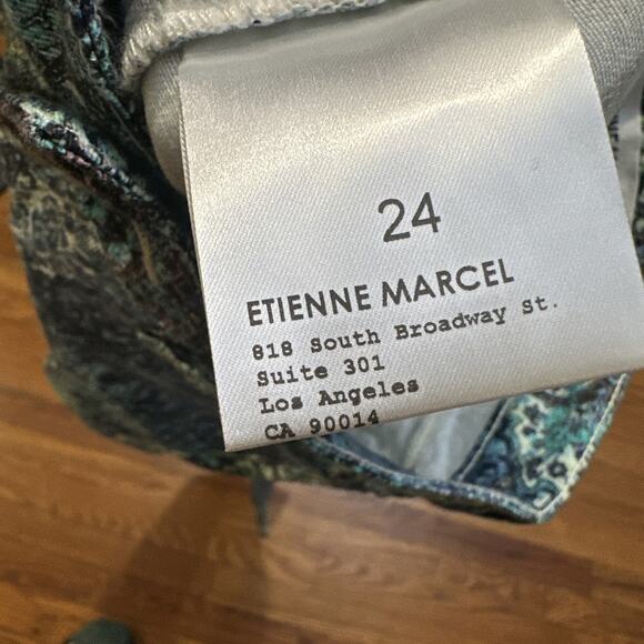 Etiene Marcel Jeans Womens 24 Blue Turquoise Paisley Design - Picture 6 of 13